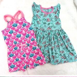 Disney Little Mermaid Seashell Pink dress romper 4T